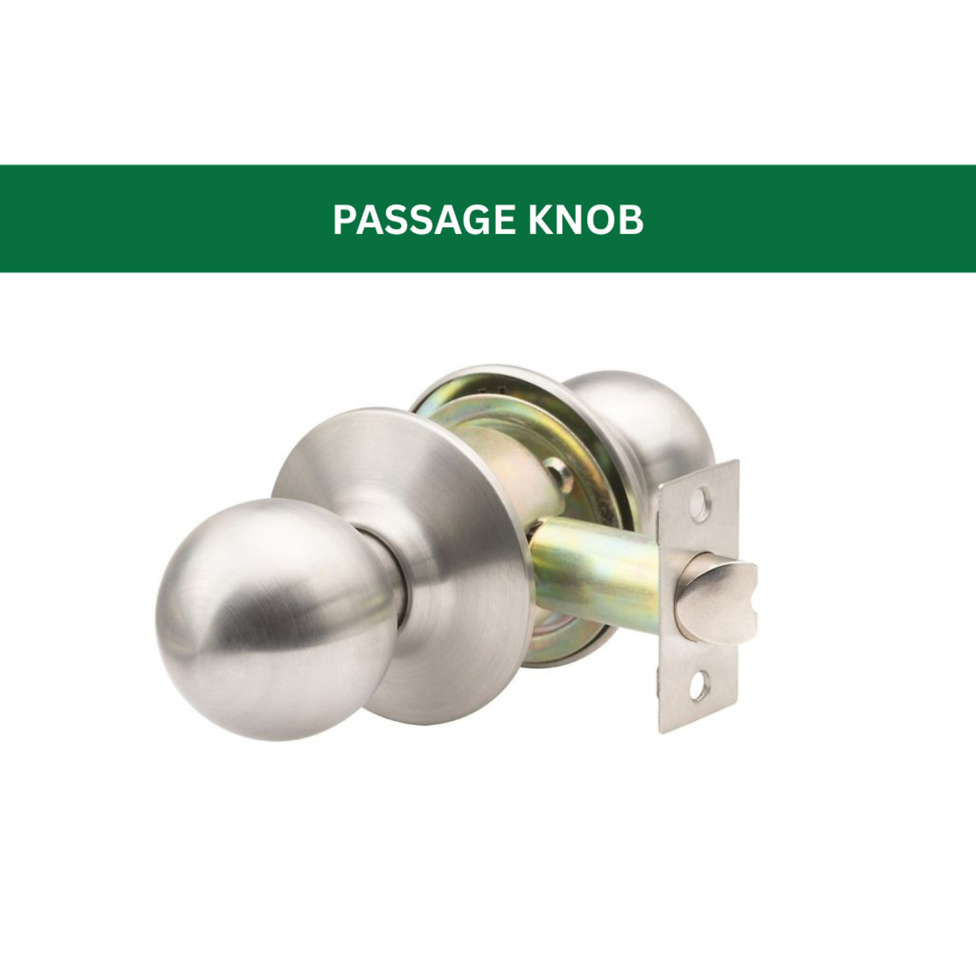 Trans Atlantic Global Door Controls GLC Series Passage Door Knob — Brushed Chrome, Grade 3, Commercial/Residential, Model# GLC-5110B-626